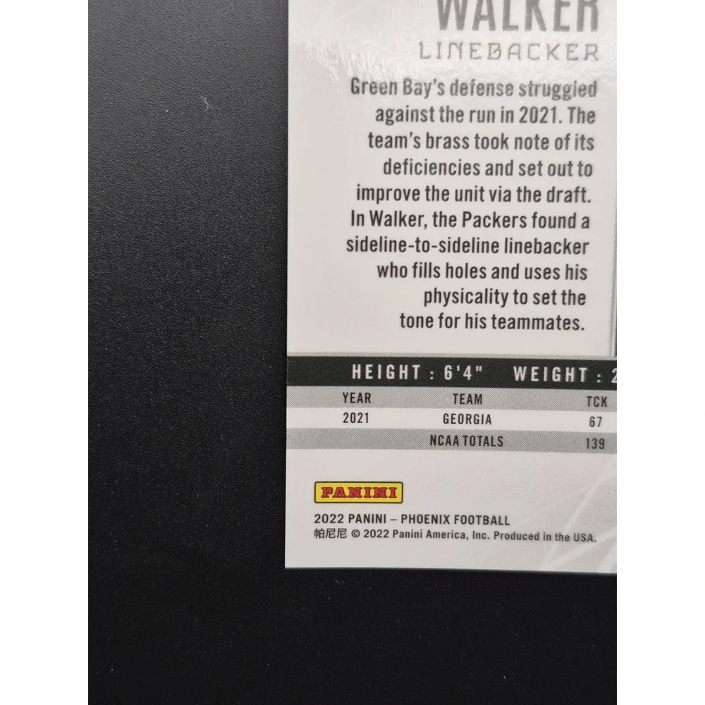 2022 Panini Phoenix Quay Walker #176 Green/25 (RC) Green Bay Packers Color Match